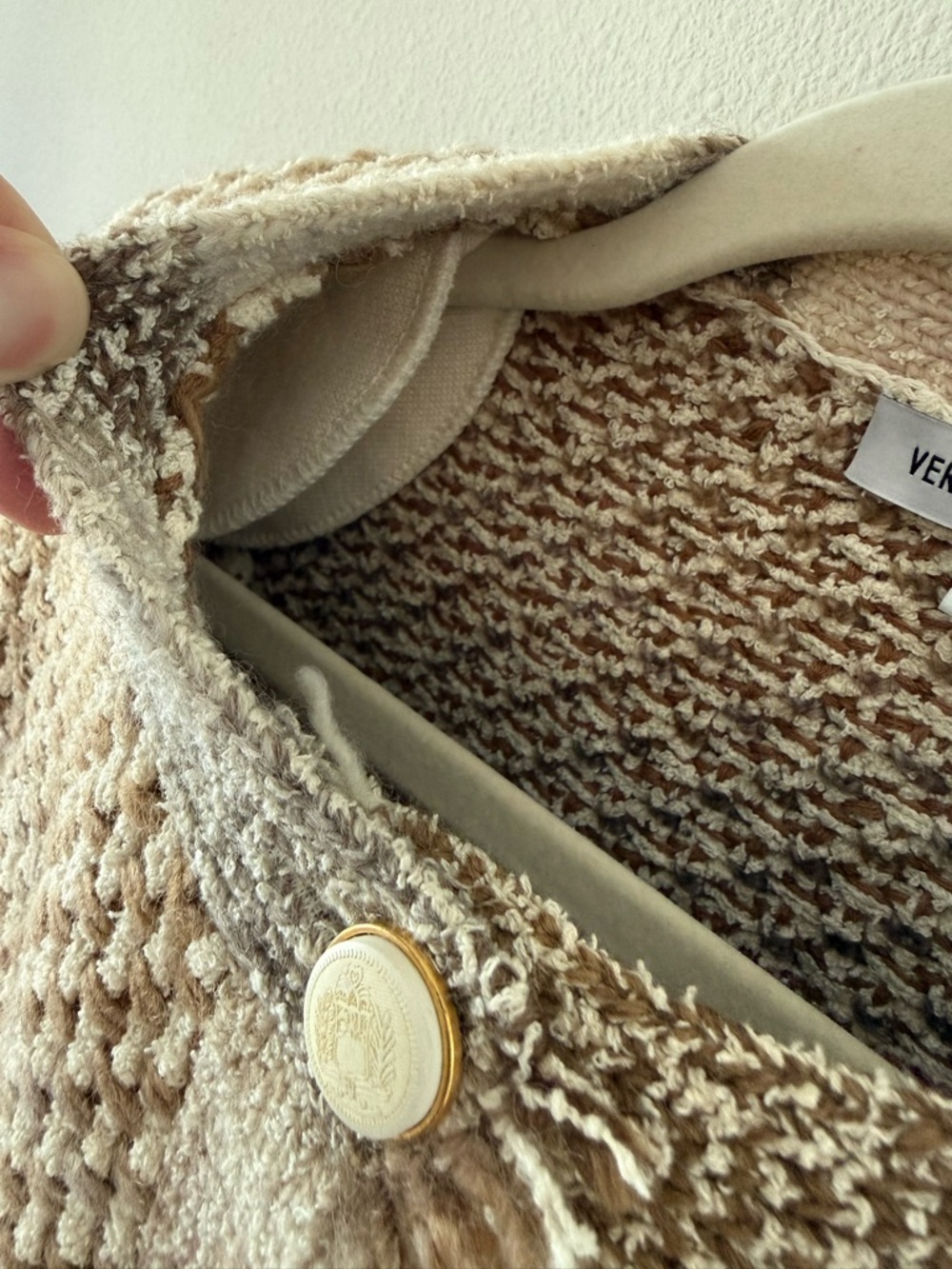 Veronica Beard Sariyah Knit Jacket Desert Khaki Multi Small - Picture 14 of 14